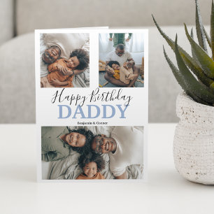 モダンな3枚の写真の コラージュ   誕生日 カード