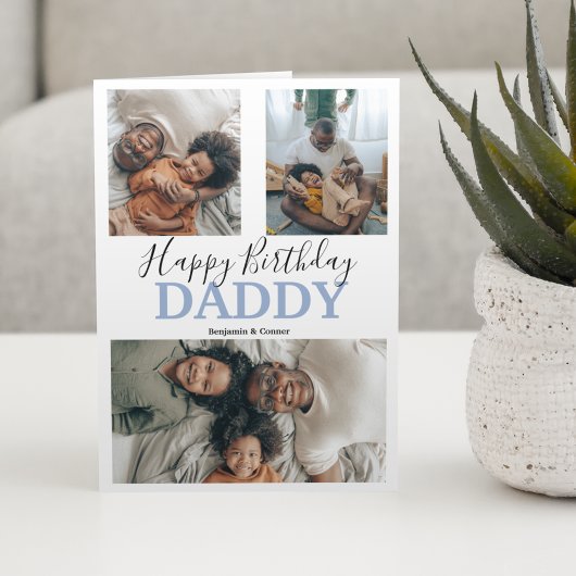 モダンな3枚の写真の コラージュ | 誕生日 カード