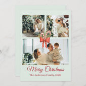 モダンな3枚の写真を使ったホリデーシーズン家族のコラージュ シーズンカード (正面/裏面)