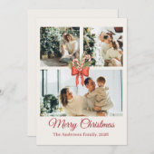 モダンな3枚の写真を使ったホリデーシーズン家族のコラージュ シーズンカード (正面/裏面)