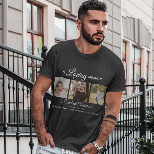 モダンな3枚の写真コラージュの葬式 Tシャツ