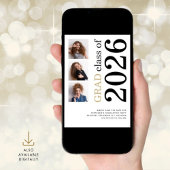 モダンな3枚の写真 太字 2026年卒業パーティー セーブザデート