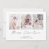 モダンな3枚の写真 2027年カレンダー メリークリスマス シーズンカード (正面)