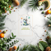 モダンな3歳の恐竜の誕生日パーティー アクリル招待状