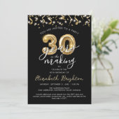 モダンな30歳の誕生日スクリプトバルーンストリーマー 招待状 (スタンド正面)