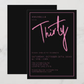 モダンな30歳の誕生日パーティー 招待状 (正面/裏面)