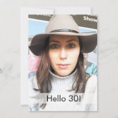 モダンな30歳の誕生日写真 エレガントでおしゃれ 招待状 (正面)