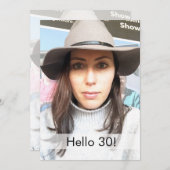 モダンな30歳の誕生日写真 エレガントでおしゃれ 招待状 (正面/裏面)