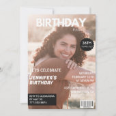 モダンな36歳の誕生日招待状 おしゃれな雑誌 招待状 (正面)