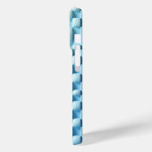 モダンな3Dの波状ブルーとクリームのスマホケース - 流体幾何学 Case-Mate iPhoneケース (裏面 / 左)