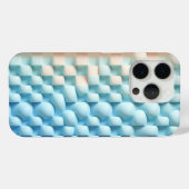 モダンな3Dの波状ブルーとクリームのスマホケース - 流体幾何学 Case-Mate iPhoneケース (裏面 (横))