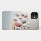 モダンな3D浮遊球体アート - ミニマリストパステル Case-Mate iPhoneケース (裏面(横))
