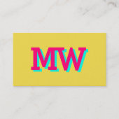 モダンな3D陰の一見の黄色のポップアート 名刺 (正面)