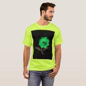 モダンな3D青い花のデザイン。 Tシャツ (正面フル)