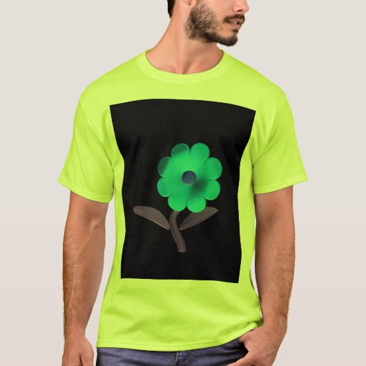 モダンな3D青い花のデザイン。 Tシャツ (正面)