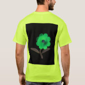 モダンな3D青い花のデザイン。 Tシャツ (裏面)