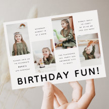 モダンな4枚の写真を使ったバースデーパーティー