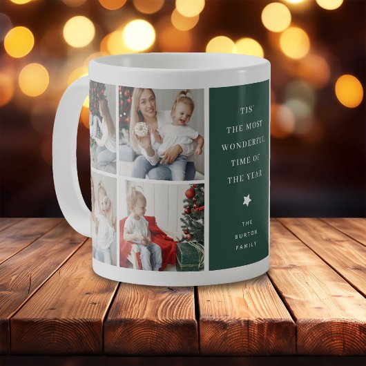 モダンな4枚の写真コラージュ クリスマスギフト コーヒーマグカップ