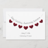 モダンな40周年ルビー結婚記念日招待状 招待状 (裏面)