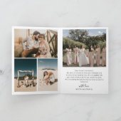 モダンな5枚の写真の結婚式 サンキューカード (内部)
