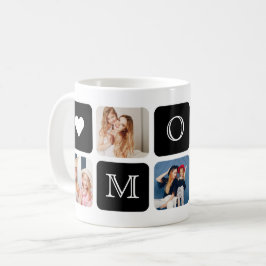モダンな5枚の写真の"Mom"マグ コーヒーマグカップ