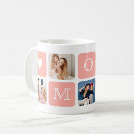 モダンな5枚写真の"Mom"マグカップ コーヒーマグカップ