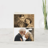 モダンな50周年結婚記念日のおしゃれな写真2枚を使用した招待状 招待状 (裏面)