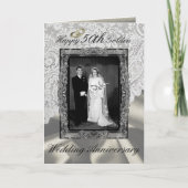 モダンな50周年結婚記念日 ゴールド カード (正面)