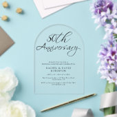 モダンな50回目の結婚記念日のブラックスクリプト アクリル招待状 (インサイチュ (ウェディング))