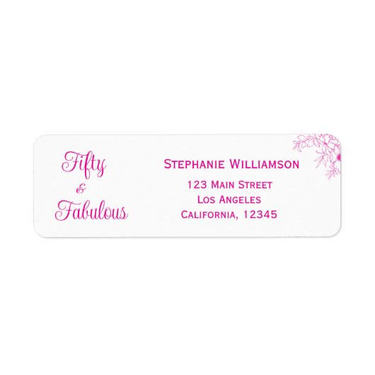 モダンな50歳と素敵なお誕生日パーティー ラベル (正面)