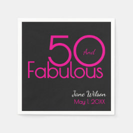 モダンな50歳と華やかさ 大胆な50歳の誕生日パーティー スタンダードカクテルナプキン