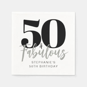 モダンな50歳と華やかさ 50歳の誕生日パーティー スタンダードカクテルナプキン