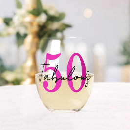 モダンな50歳と華麗なる50歳の誕生日パーティー ステムなしワイングラス