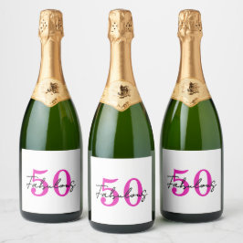 モダンな50歳と華麗なる50歳の誕生日パーティー スパークリングワインラベル