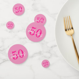 モダンな50歳と華麗なピンクの50歳の誕生日パーティー コンフェッティ
