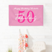 モダンな50歳と華麗なピンクの50歳の誕生日パーティー 横断幕 (インサイチュ)