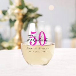 モダンな50歳と華麗な50歳の誕生日パーティー ステムなしワイングラス