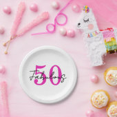 モダンな50歳と華麗な50歳の誕生日パーティー ペーパープレート (パーティー)