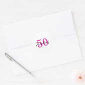 モダンな50歳と華麗な50歳の誕生日パーティー ラウンドシール (封筒)