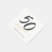 モダンな50歳の誕生日お祝い スタンダードカクテルナプキン (角)