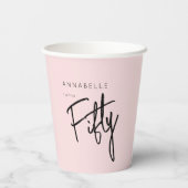 モダンな50歳の誕生日パーティー 紙コップ (裏面)