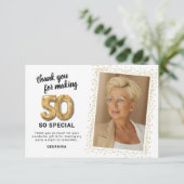 モダンな50歳の誕生日写真 サンキューカード (スタンド正面)