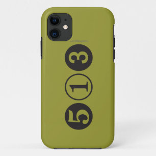 モダンな513市外局番のiPhone 5の場合(マスタード) iPhone 11 ケース