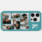 モダンな6匹のペットの写真 ターコイズブルー Case-Mate iPhoneケース (裏面 (横))