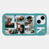 モダンな6匹のペットの写真 ターコイズブルー Case-Mate iPhoneケース (裏面 (横))