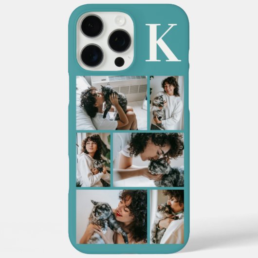 モダンな6匹のペットの写真 ターコイズブルー Case-Mate iPhoneケース (裏面)