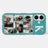 モダンな6匹のペットの写真 ターコイズ Case-Mate iPhoneケース (裏面 (横))