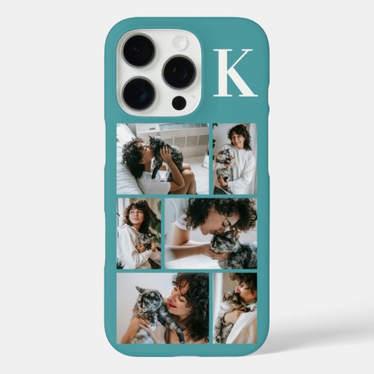 モダンな6匹のペットの写真 ターコイズ Case-Mate iPhoneケース (裏面)