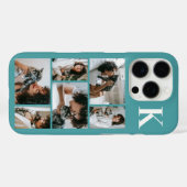 モダンな6匹のペットの写真 ターコイズ Case-Mate iPhoneケース (裏面 (横))
