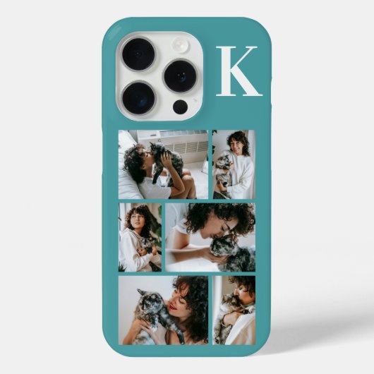 モダンな6匹のペットの写真 タールブルー Case-Mate iPhoneケース (裏面)